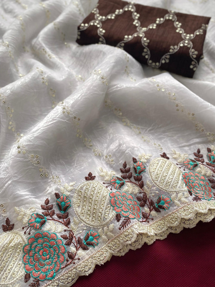 Milky Way Magic Crush Silk Saree