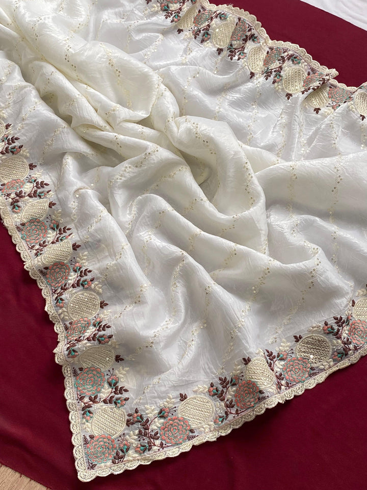 Milky Way Magic Crush Silk Saree