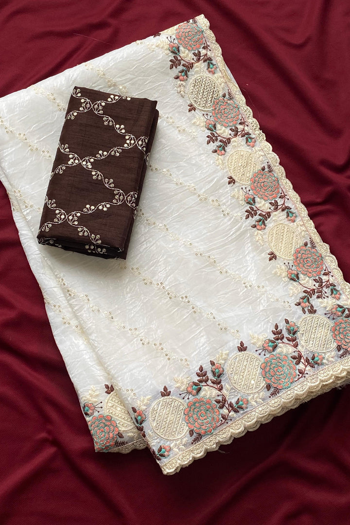 Milky Way Magic Crush Silk Saree