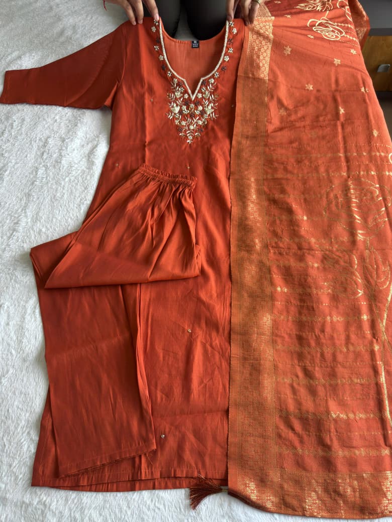 Lotus Echo Silk Kurti Set