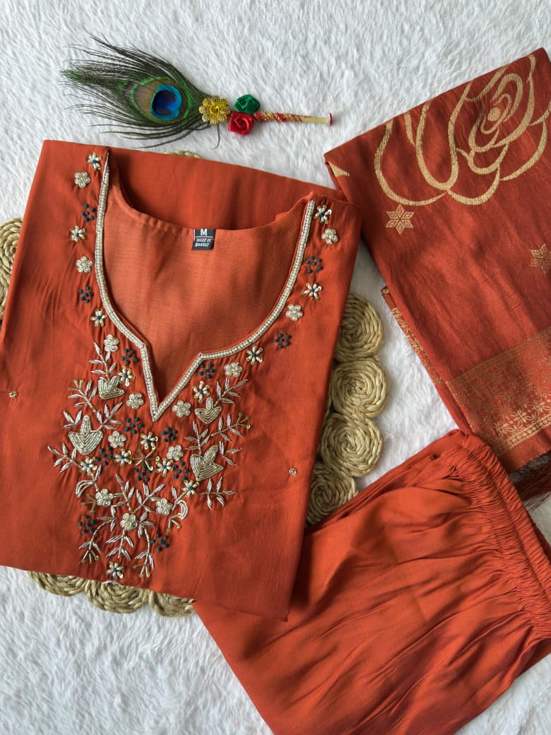 Lotus Echo Silk Kurti Set