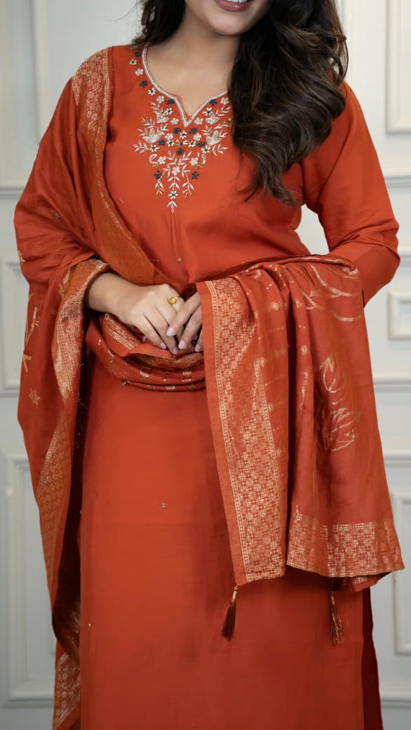 Lotus Echo Silk Kurti Set