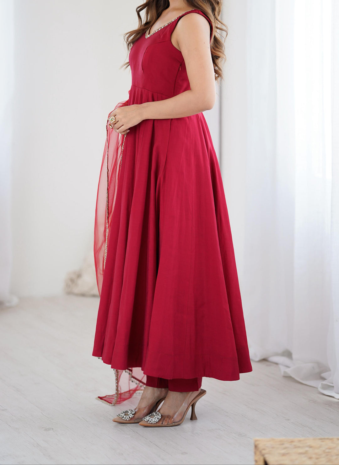 Soul in Shine Chanderi Silk Gown Set