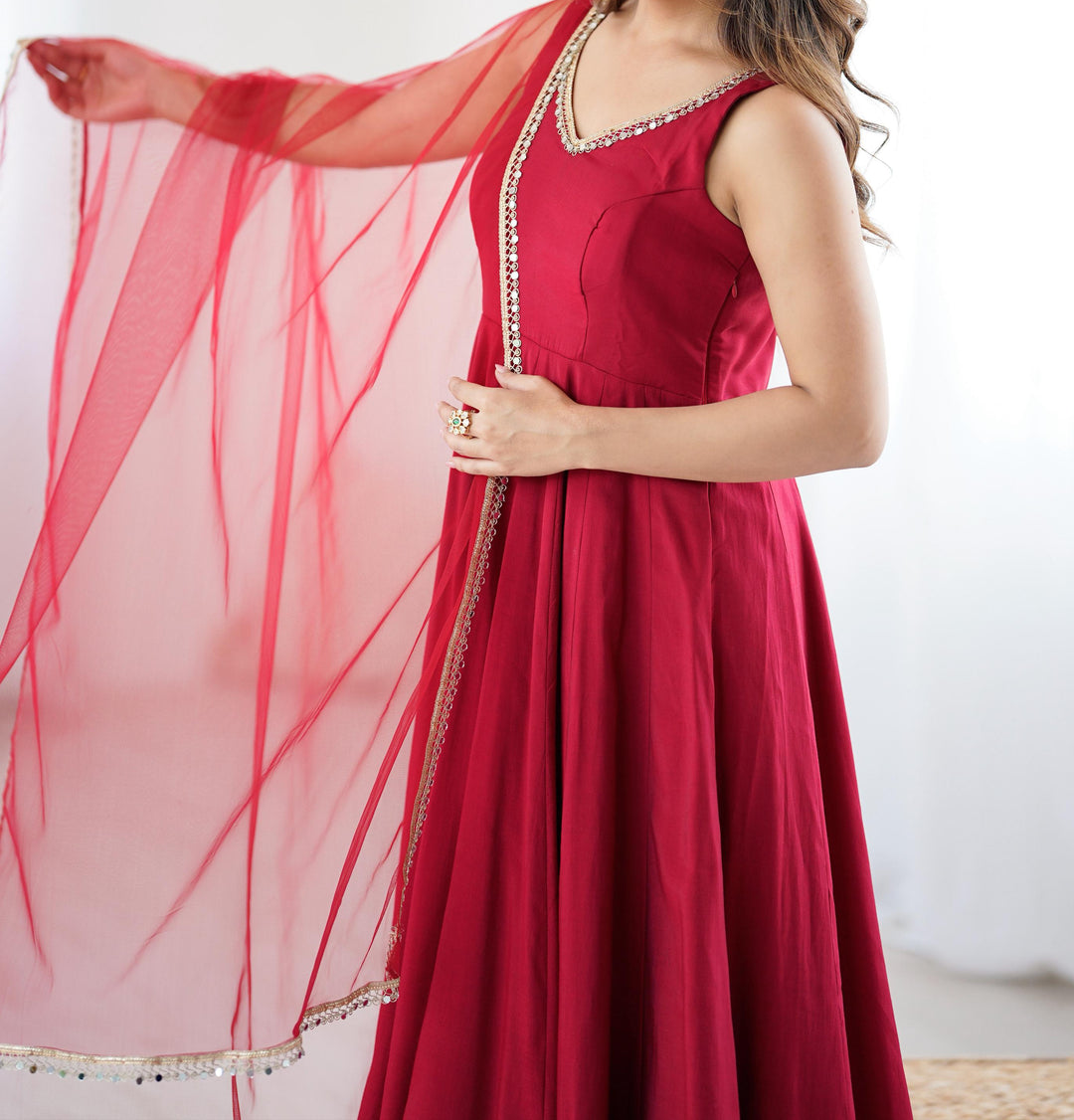 Soul in Shine Chanderi Silk Gown Set