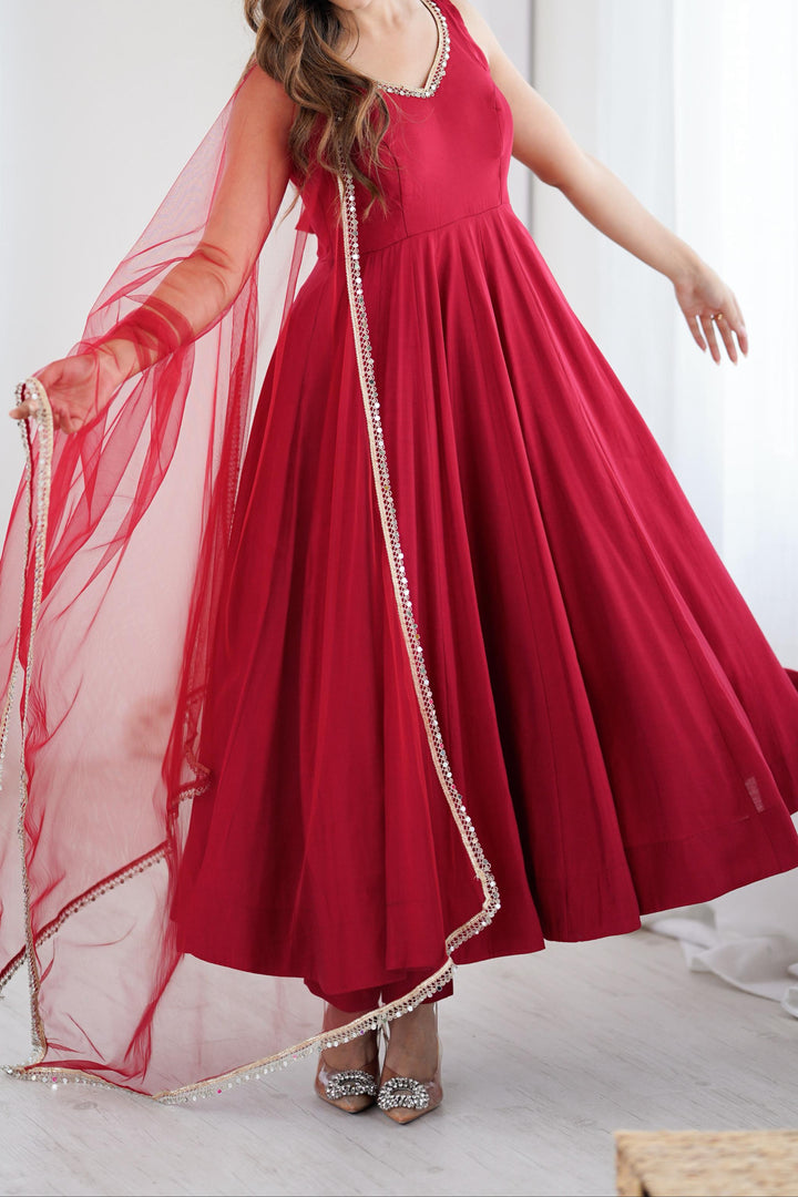 Soul in Shine Chanderi Silk Gown Set