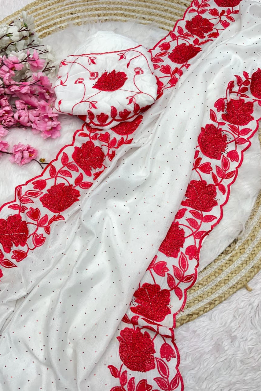 Moments of Love Fancy Vichitra Silk Saree