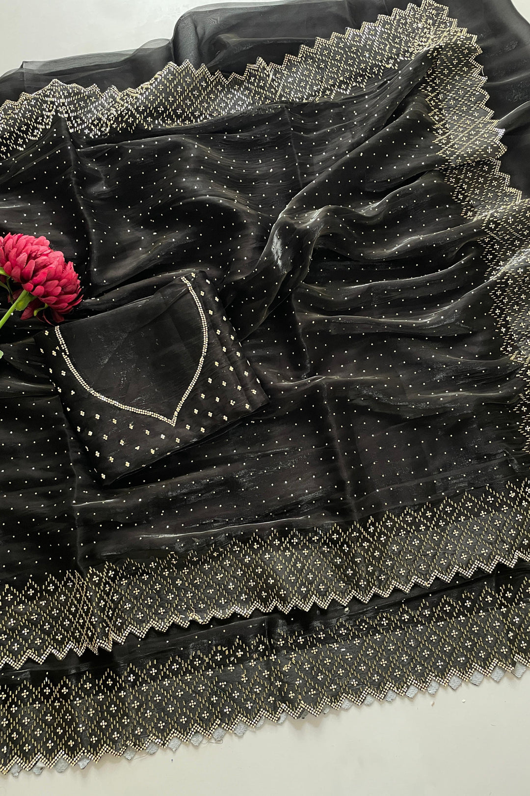 Sweetness Of Black Jimmy Chu Saree