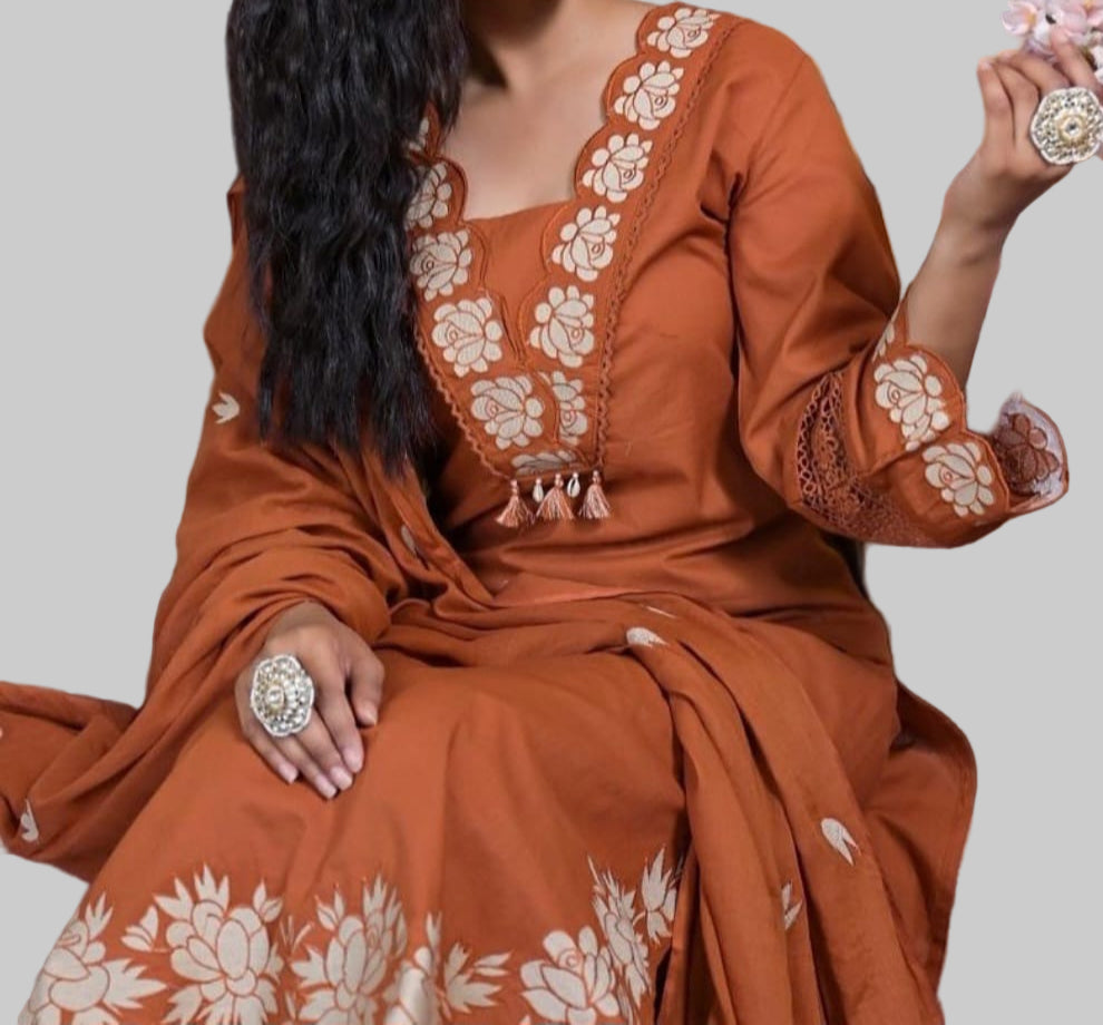 Petal Passion Cotton Kurti Set