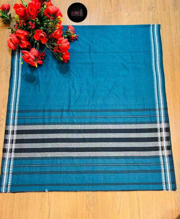 Blue Fantasy Khadi Cotton Saree