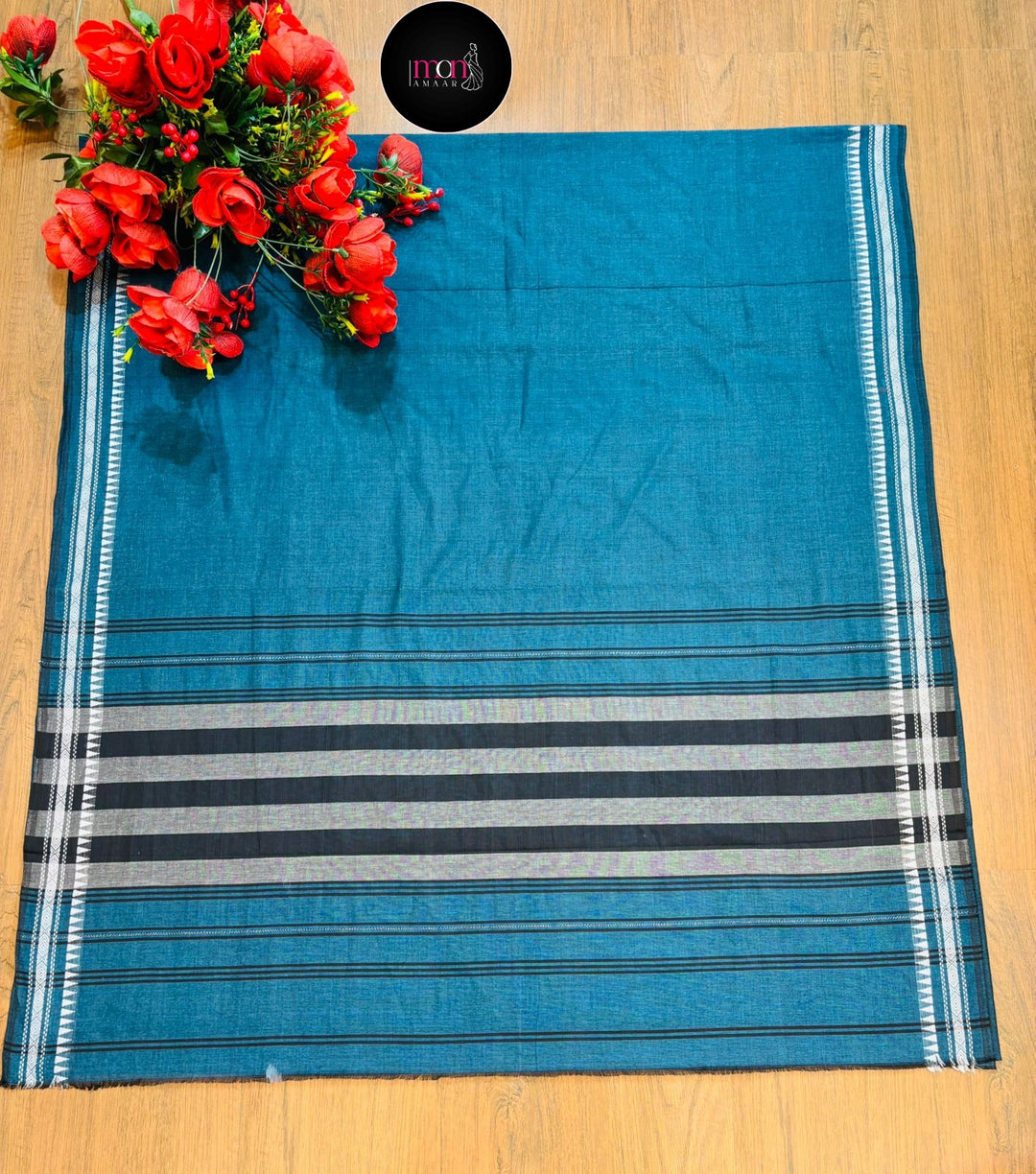 Blue Fantasy Khadi Cotton Saree