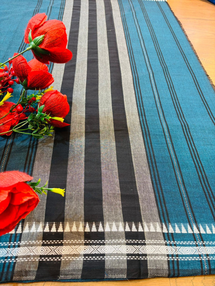 Blue Fantasy Khadi Cotton Saree