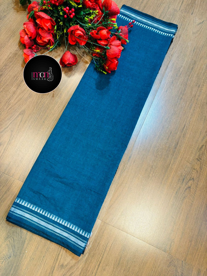 Blue Fantasy Khadi Cotton Saree