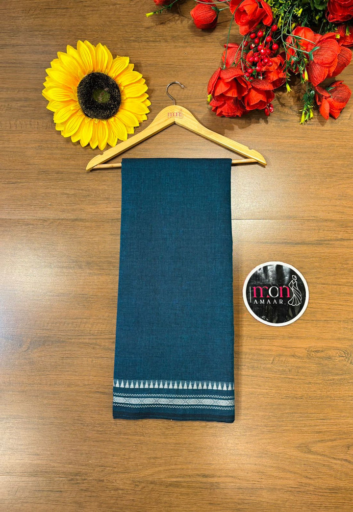 Blue Fantasy Khadi Cotton Saree