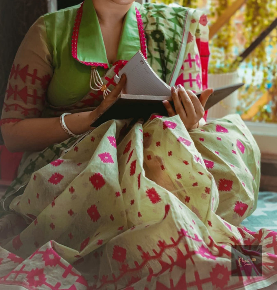 Arunima Ganga Jamuna Dhakai Jamdani Saree