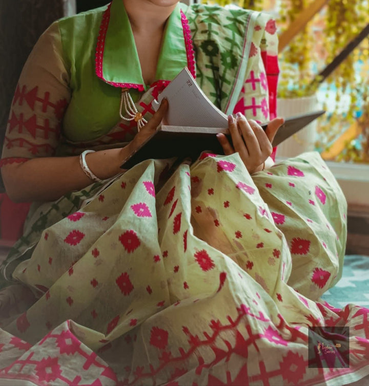 Arunima Ganga Jamuna Dhakai Jamdani Saree