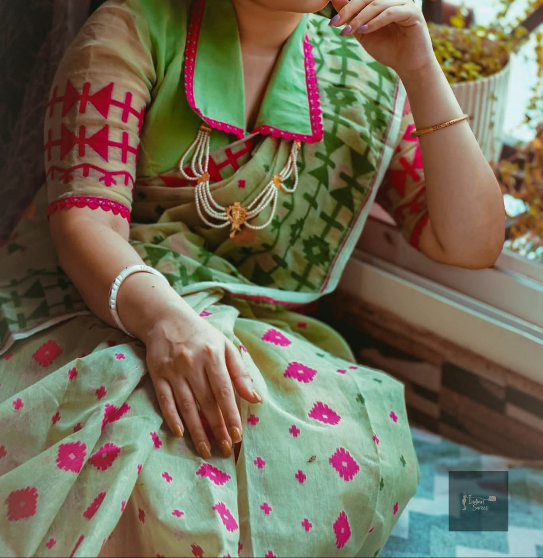 Arunima Ganga Jamuna Dhakai Jamdani Saree