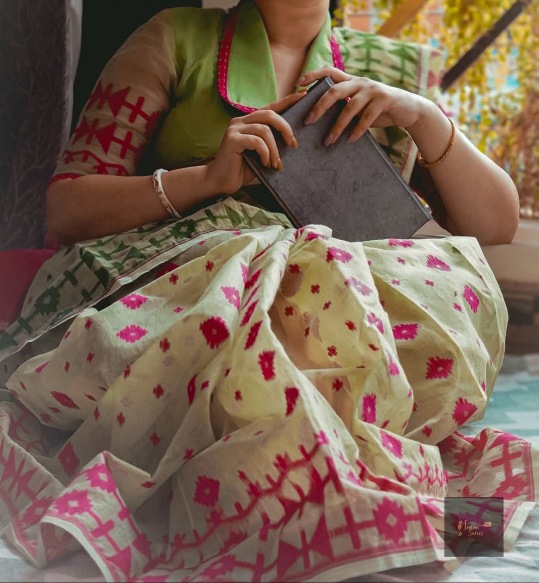 Arunima Ganga Jamuna Dhakai Jamdani Saree