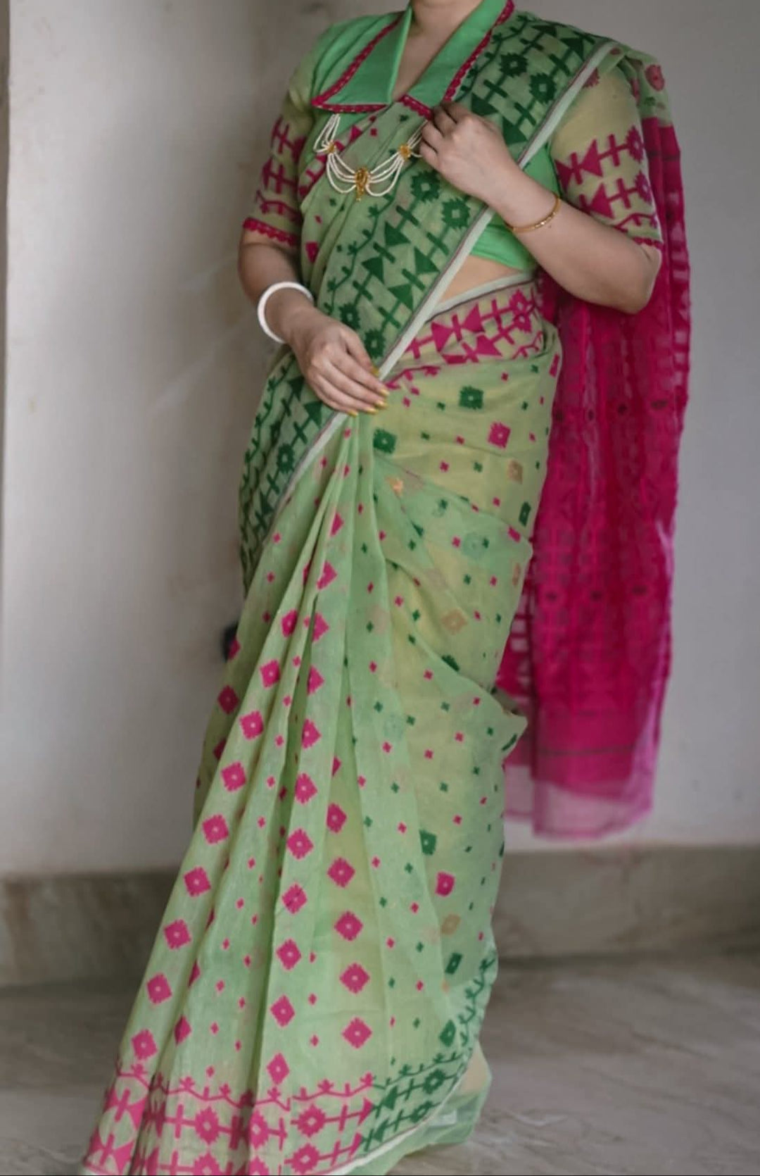 Arunima Ganga Jamuna Dhakai Jamdani Saree