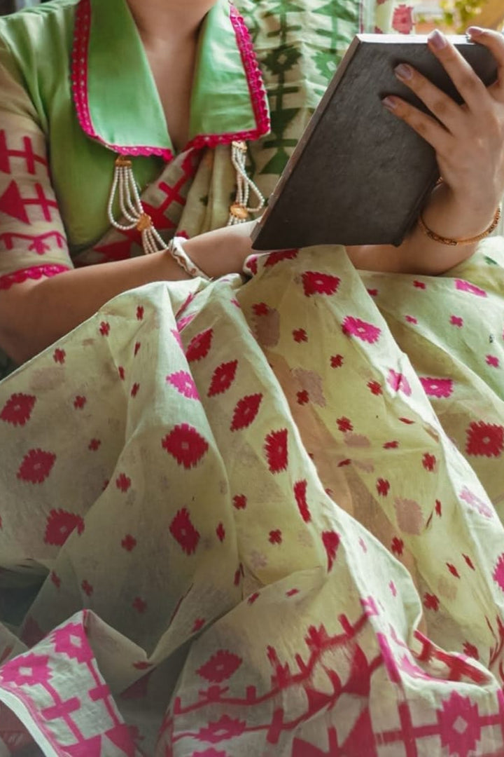 Arunima Ganga Jamuna Dhakai Jamdani Saree