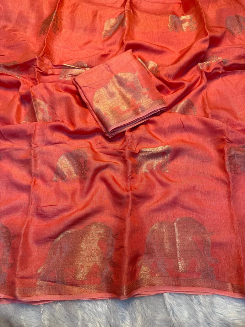 Radiant Morning Viscose Jute khadi Saree