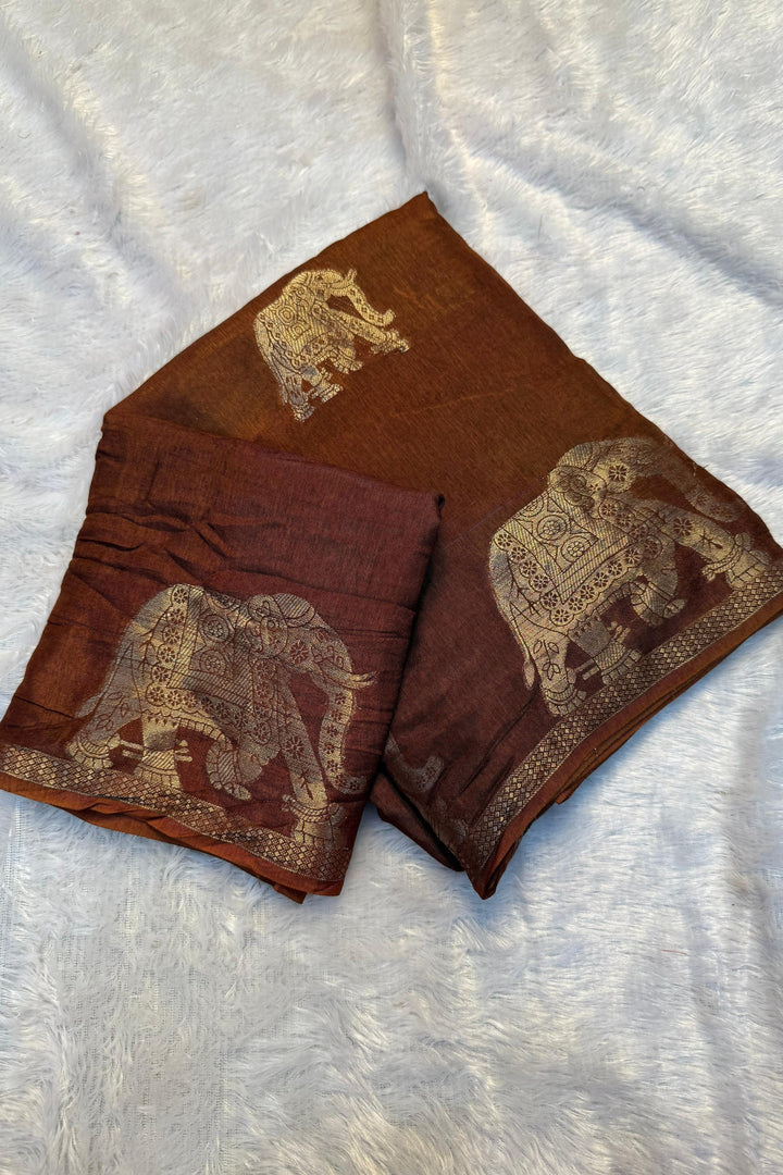 Radiant Morning Viscose Jute khadi Saree