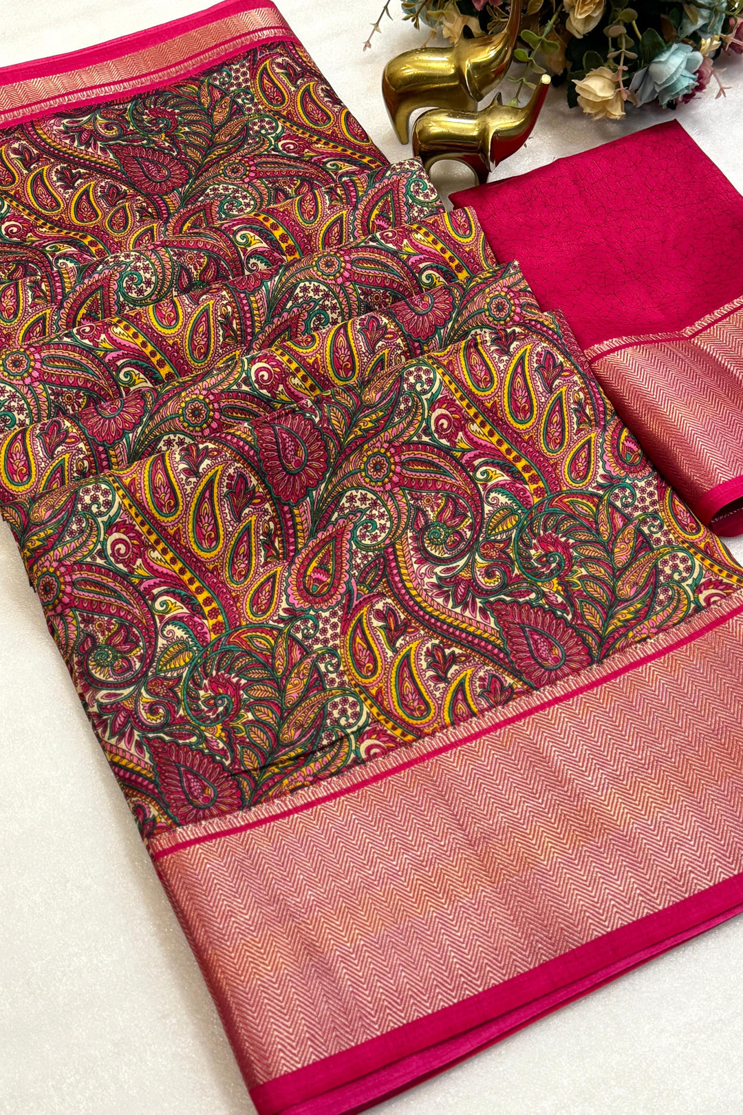 Mirror Of Love Fancy Dola Silk Saree