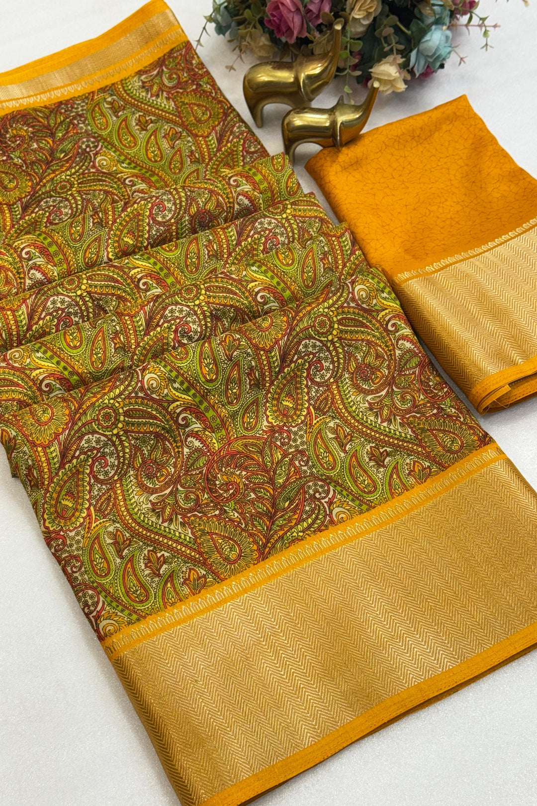 Mirror Of Love Fancy Dola Silk Saree