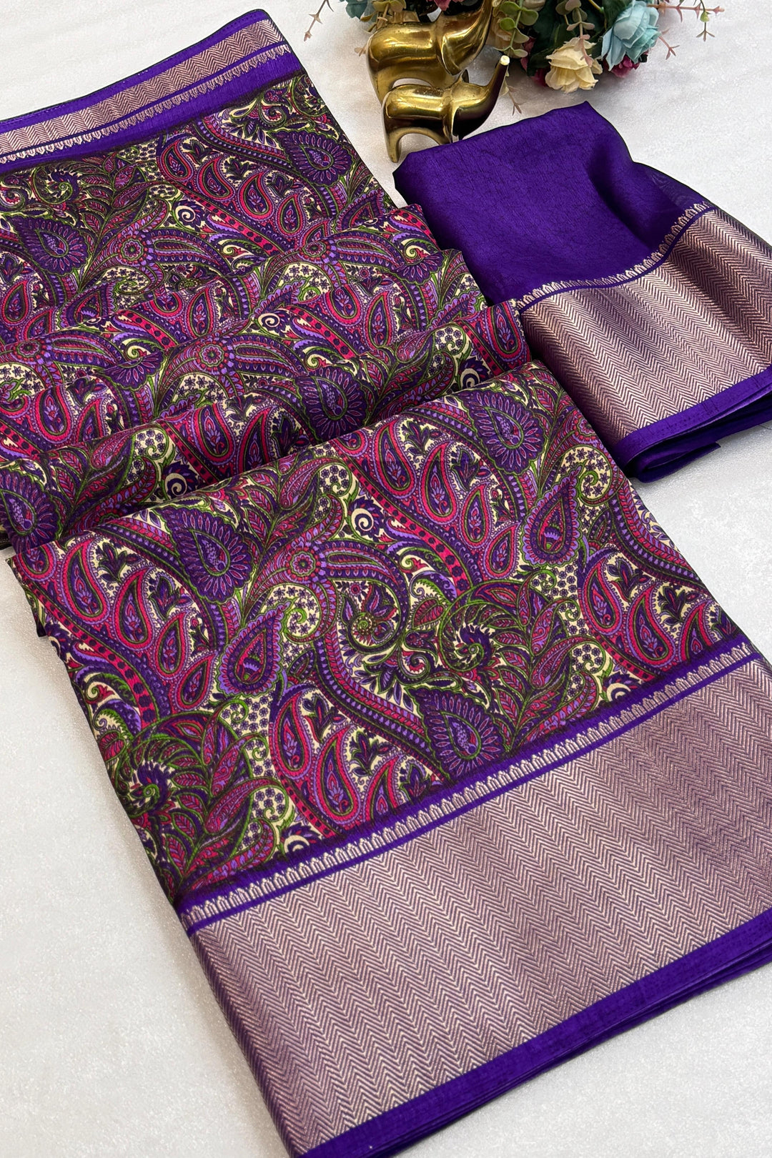 Mirror Of Love Fancy Dola Silk Saree