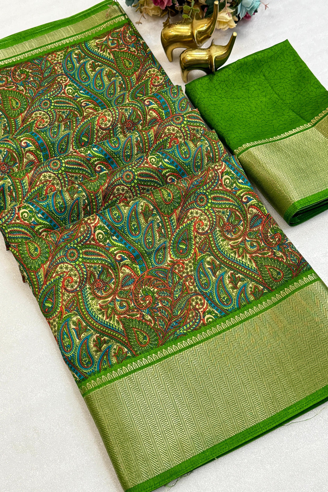 Mirror Of Love Fancy Dola Silk Saree