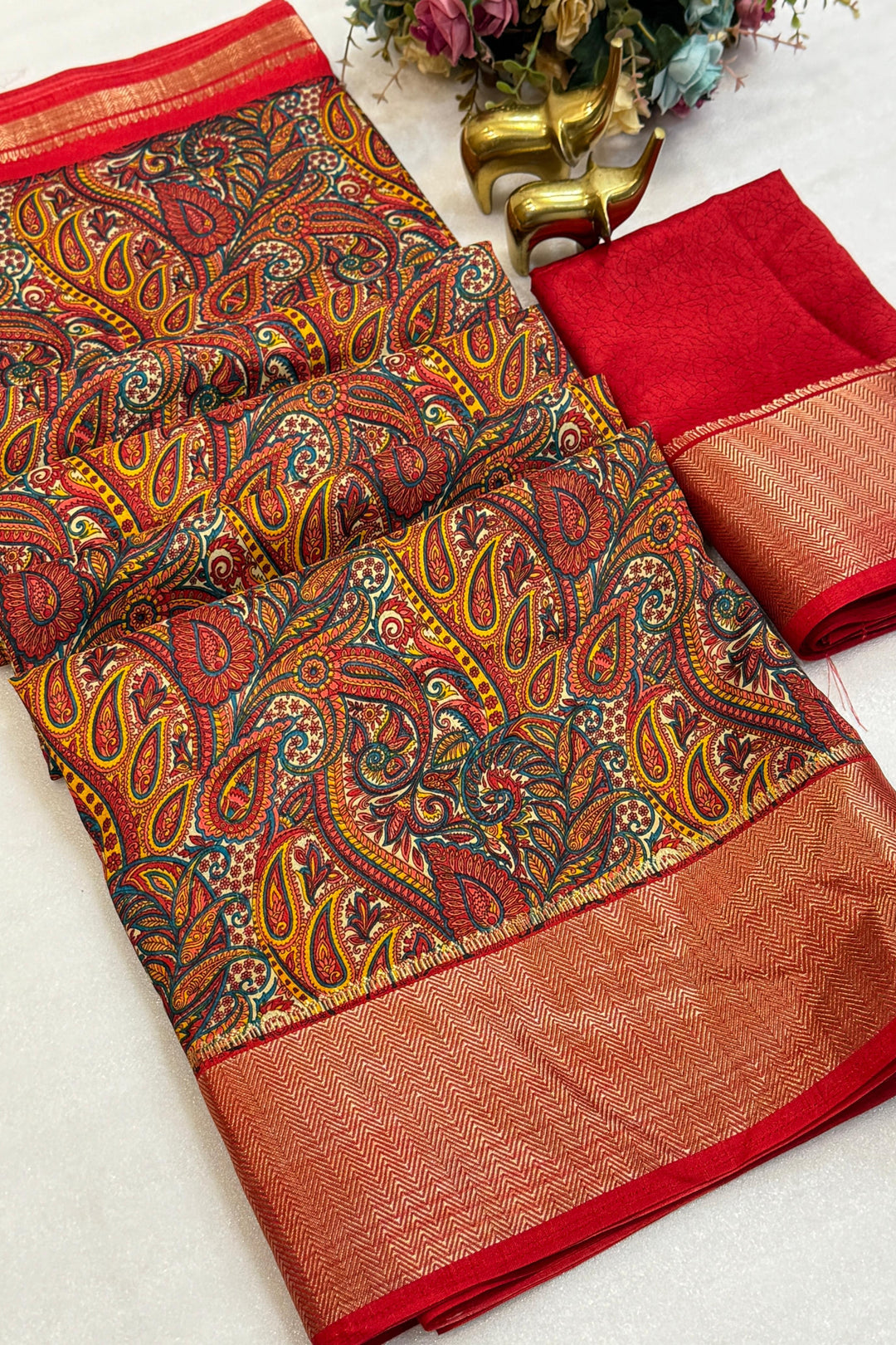 Mirror Of Love Fancy Dola Silk Saree
