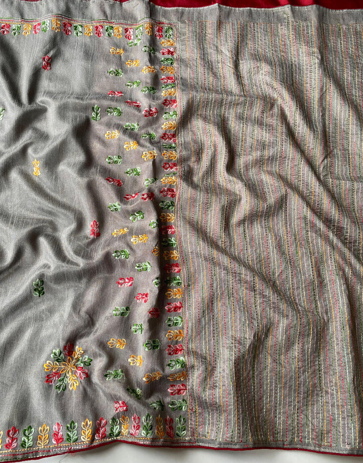 Flow Of Joy Jute Tussar Silk Saree