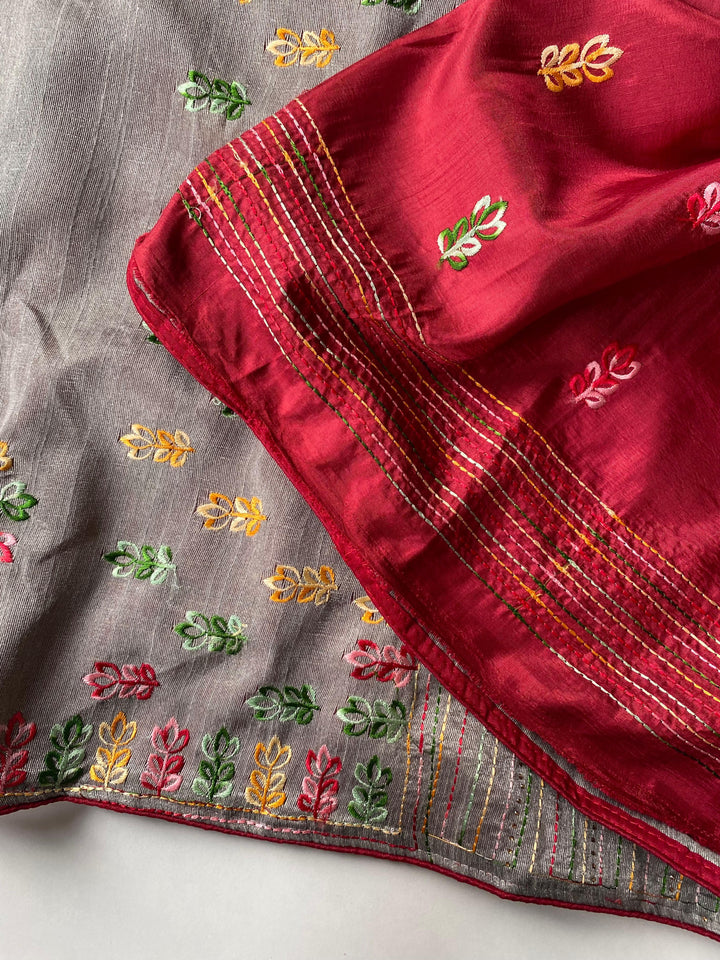 Flow Of Joy Jute Tussar Silk Saree