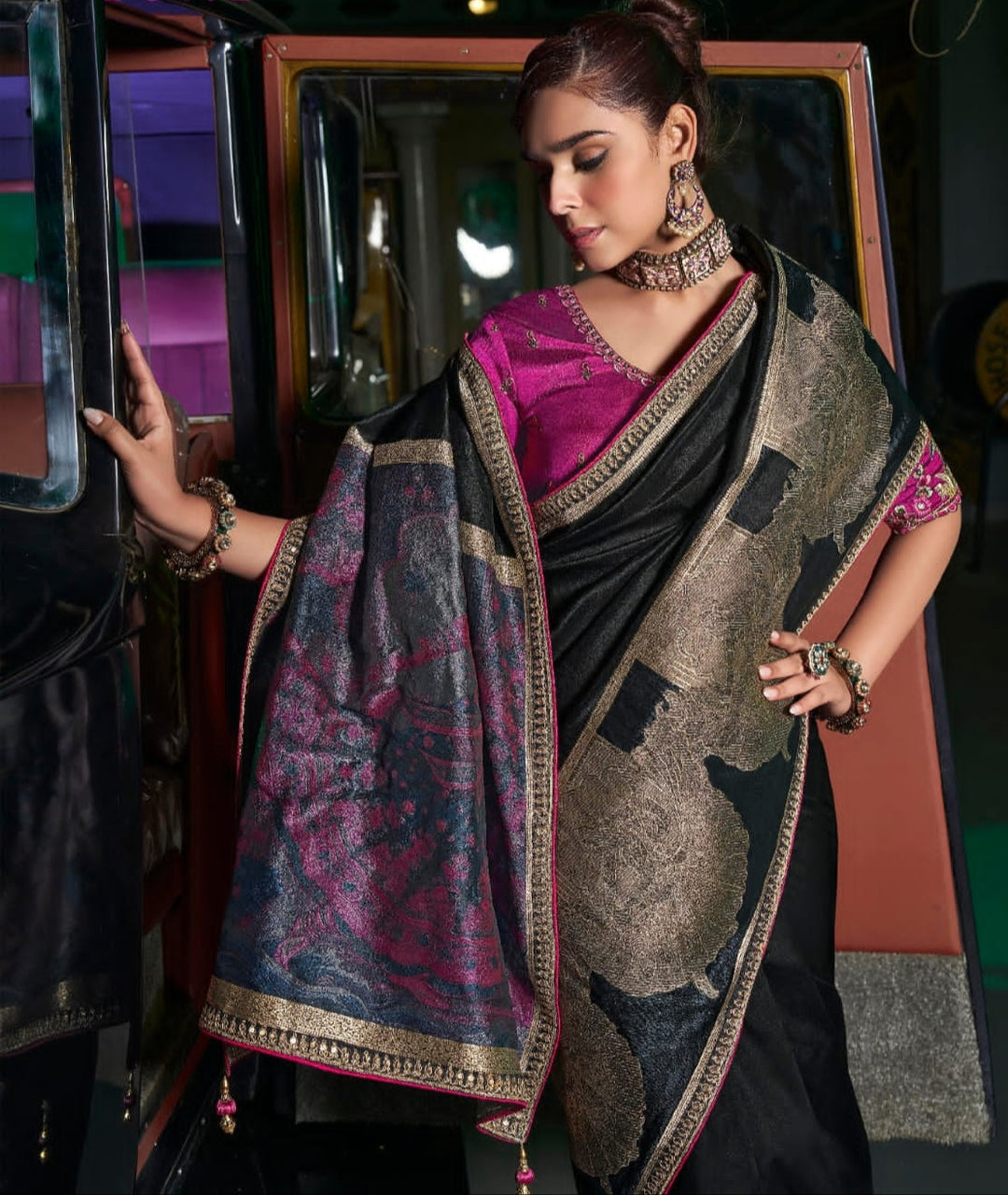 Royal Orchid Fancy Silk Saree