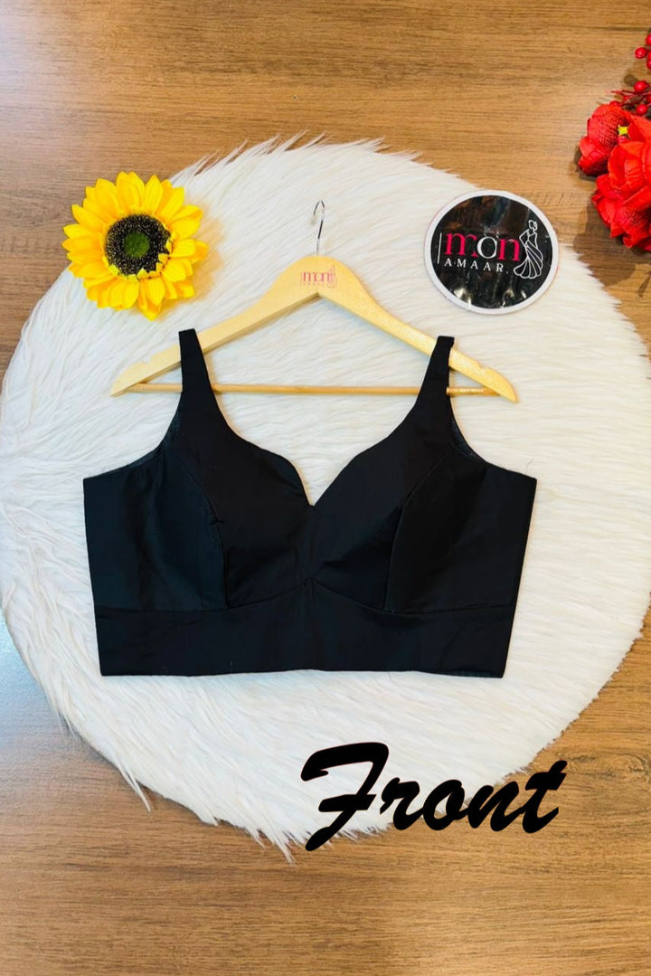 Black Gold Cotton Silk Blouse