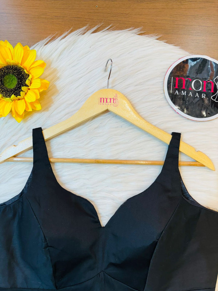 Black Gold Cotton Silk Blouse