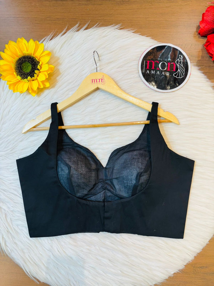 Black Gold Cotton Silk Blouse