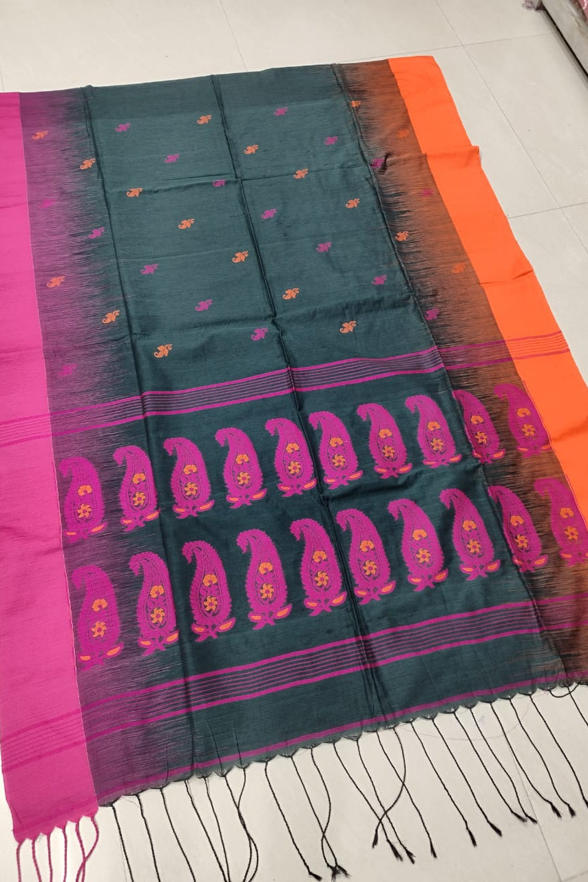 Teesta Tarangini Cotton Ikkat Banarasi Saree