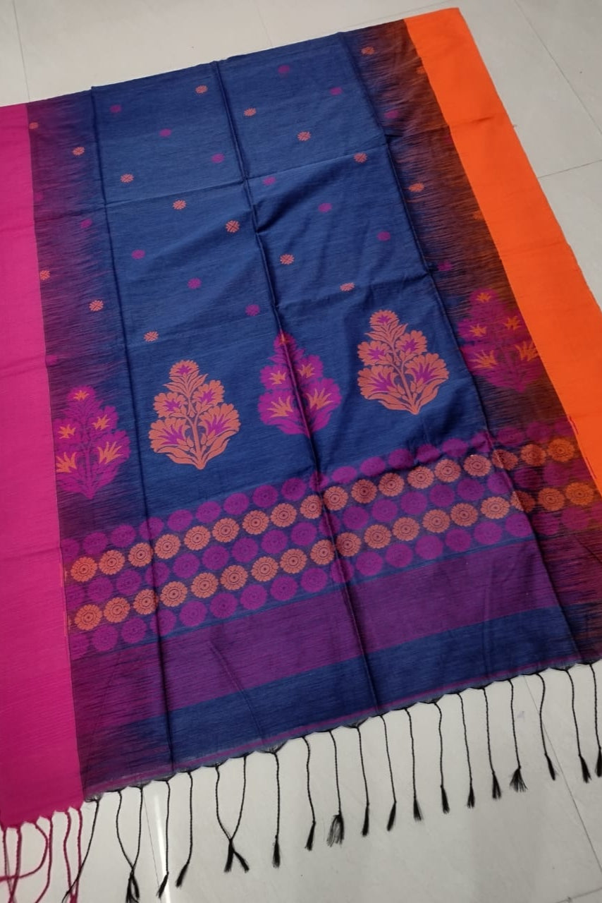 Teesta Tarangini Cotton Ikkat Banarasi Saree