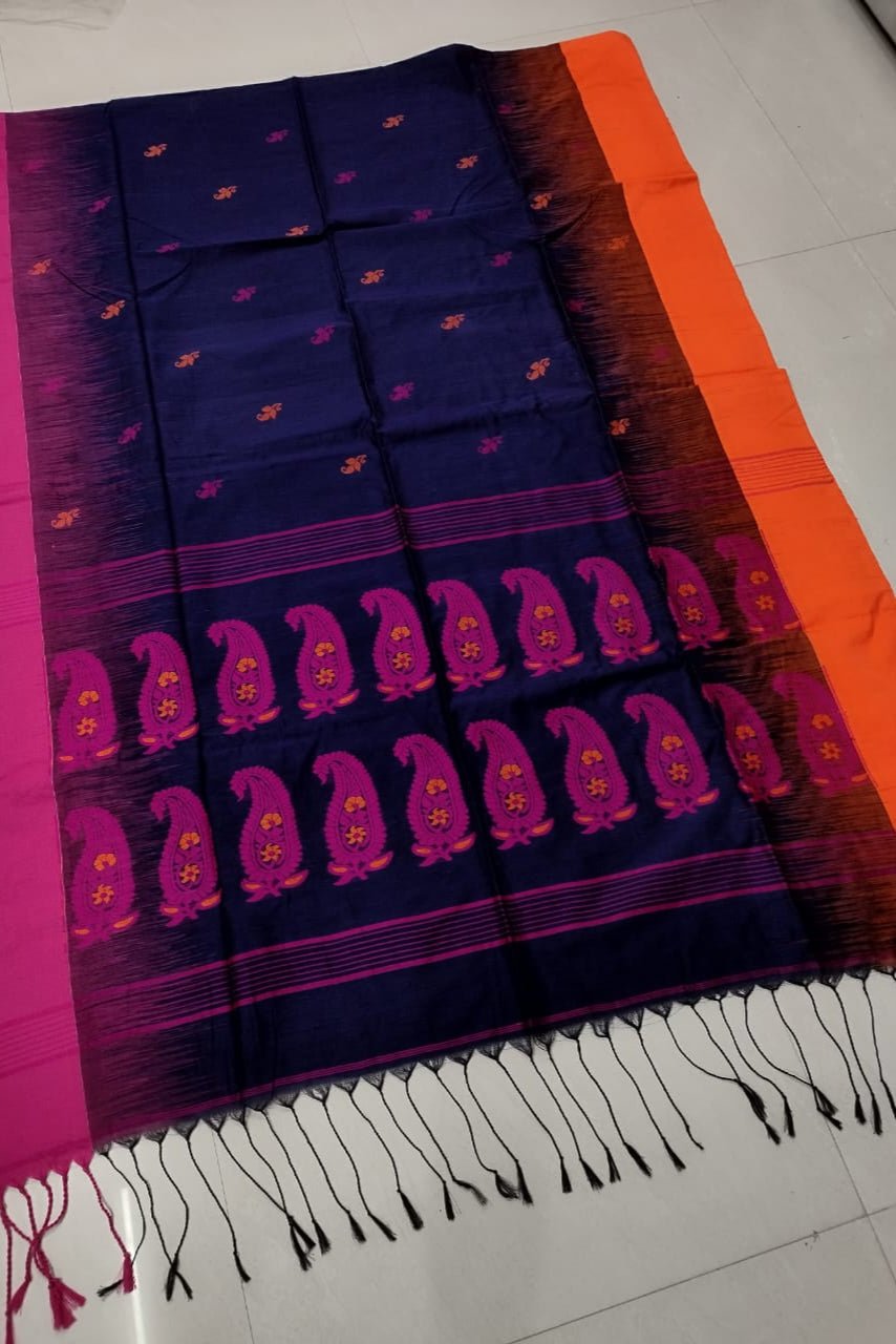 Teesta Tarangini Cotton Ikkat Banarasi Saree