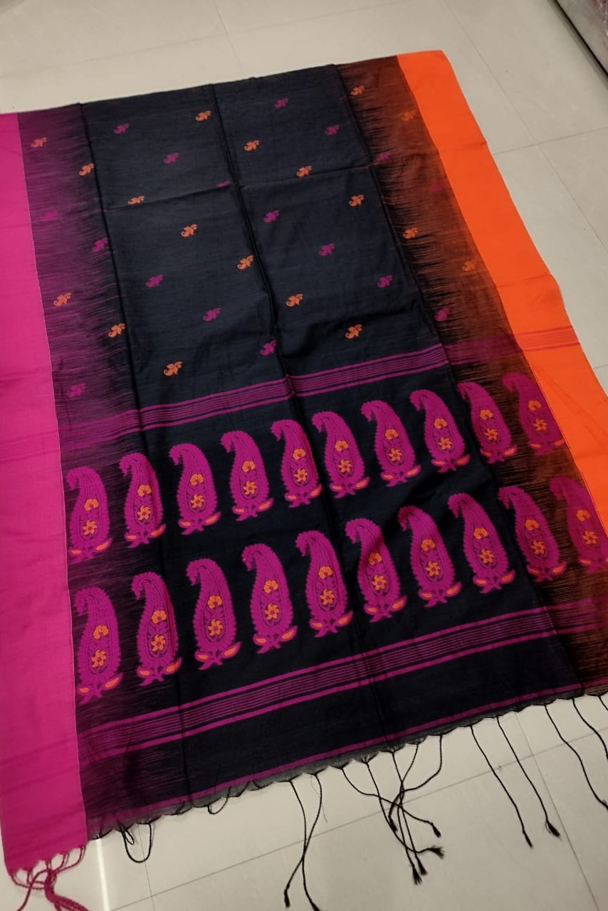 Teesta Tarangini Cotton Ikkat Banarasi Saree