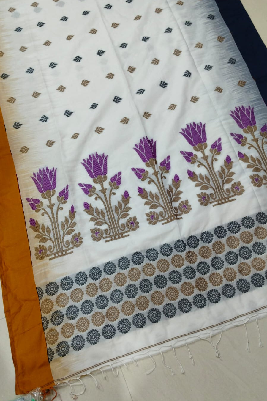 Teesta Tarangini Cotton Ikkat Banarasi Saree