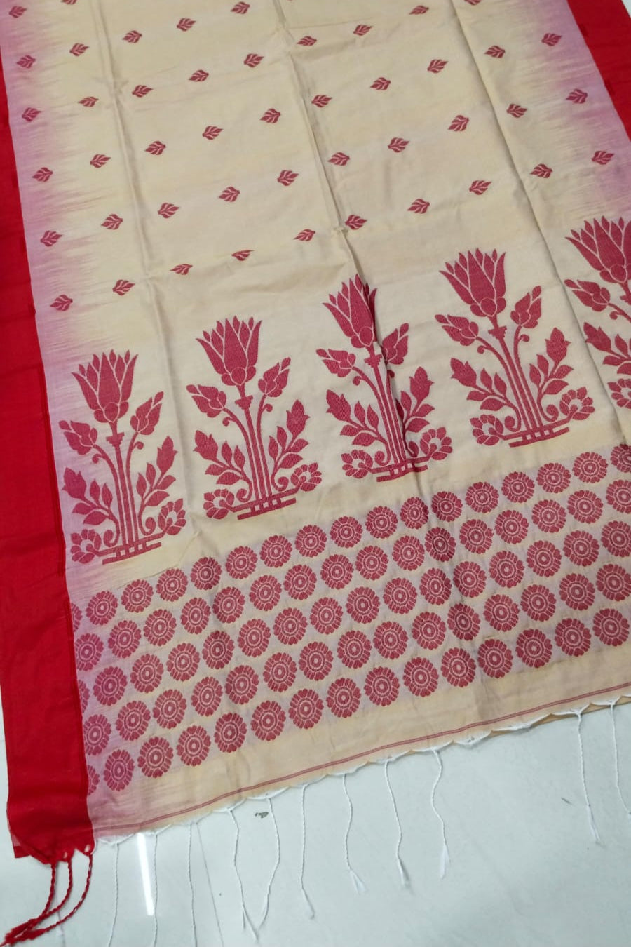 Teesta Tarangini Cotton Ikkat Banarasi Saree