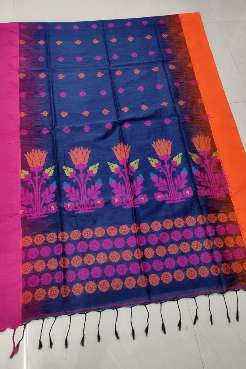 Teesta Tarangini Cotton Ikkat Banarasi Saree
