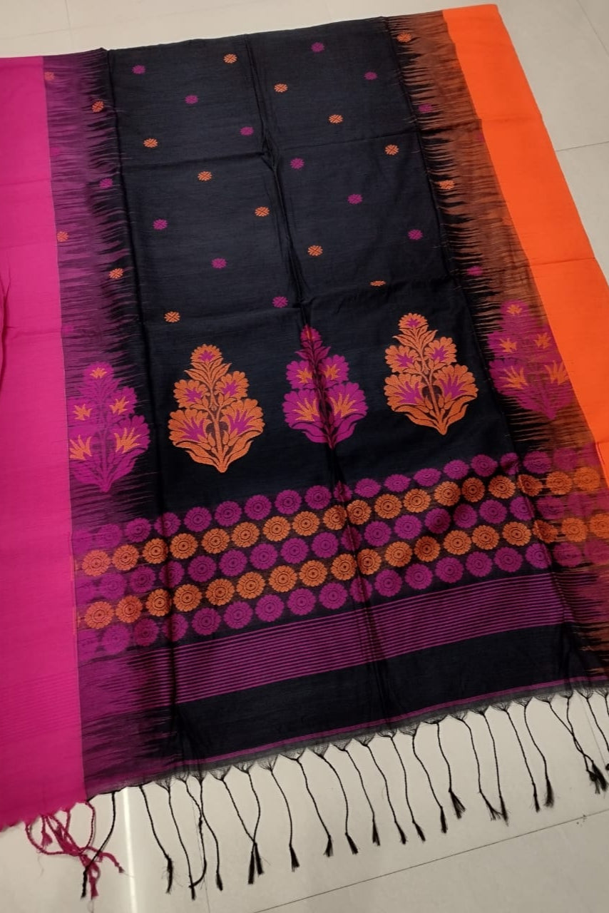 Teesta Tarangini Cotton Ikkat Banarasi Saree
