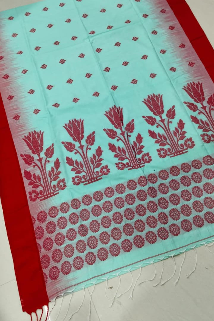 Teesta Tarangini Cotton Ikkat Banarasi Saree