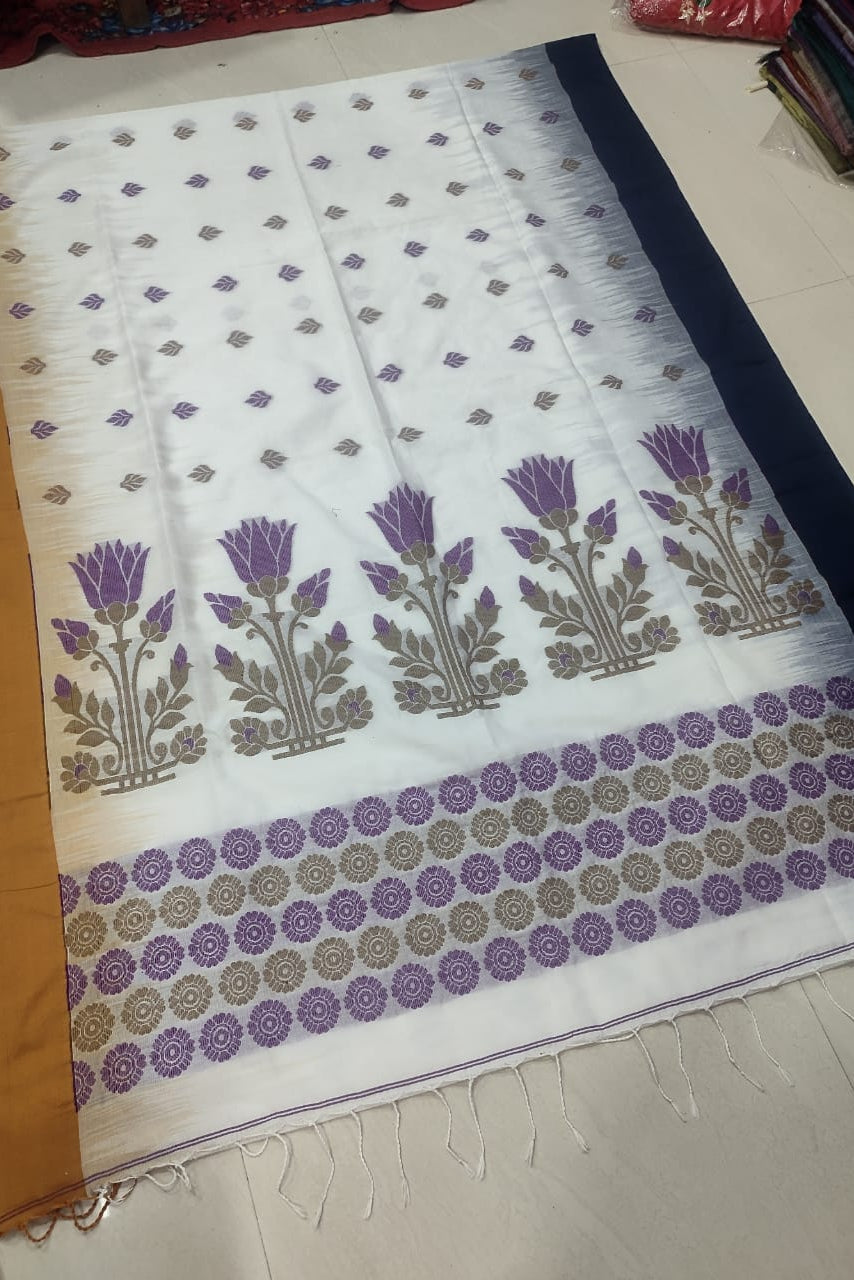 Teesta Tarangini Cotton Ikkat Banarasi Saree
