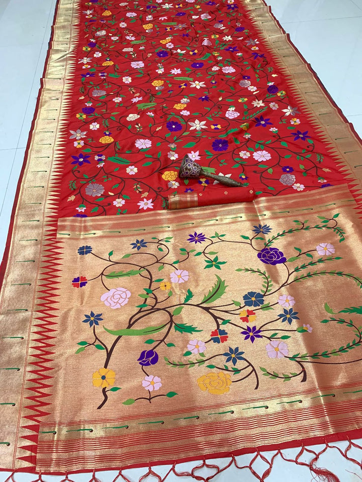 Actress Janhvi Kapoor Inspired Kanchivaram Paithani Silk Saree