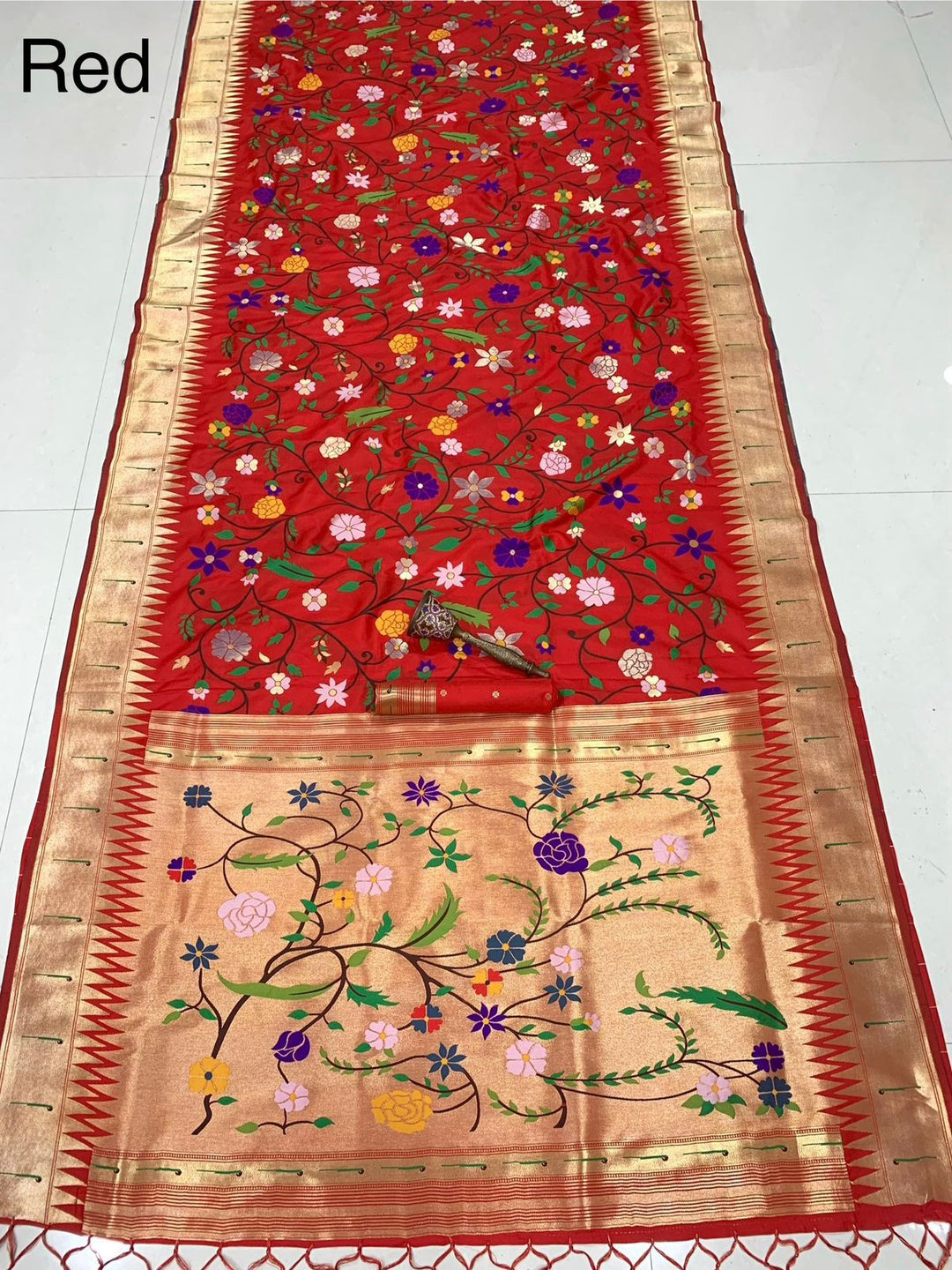 Actress Janhvi Kapoor Inspired Kanchivaram Paithani Silk Saree