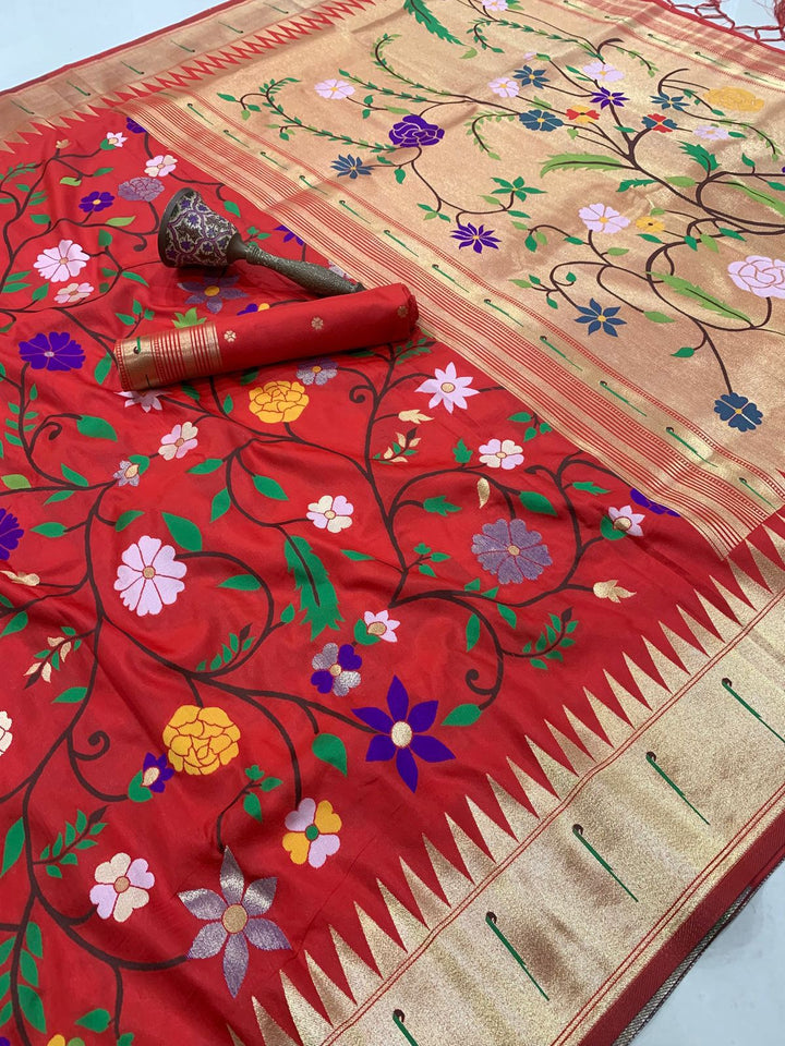 Actress Janhvi Kapoor Inspired Kanchivaram Paithani Silk Saree