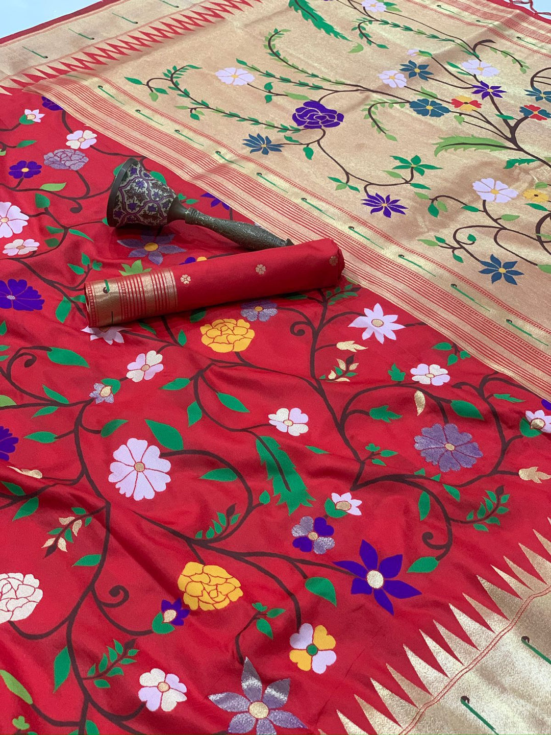 Actress Janhvi Kapoor Inspired Kanchivaram Paithani Silk Saree